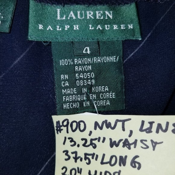 ✅#900 NWT Ralph Lauren Navy Blue White Stripe Skirt - Picture 11 of 16